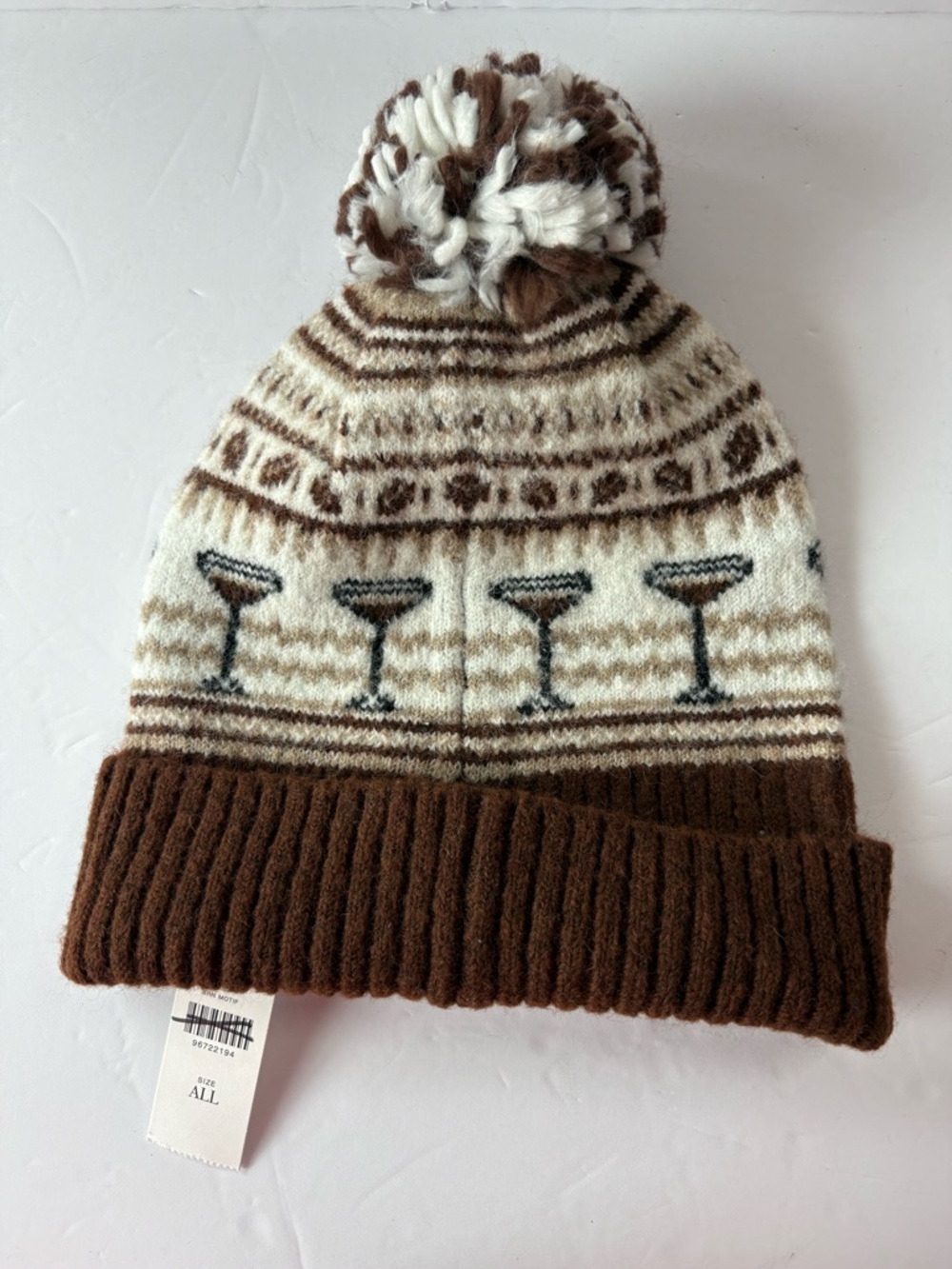 NWT Anthropologie Maeve Fairisle Holiday Libations Icon Beanie - Picture 8 of 10